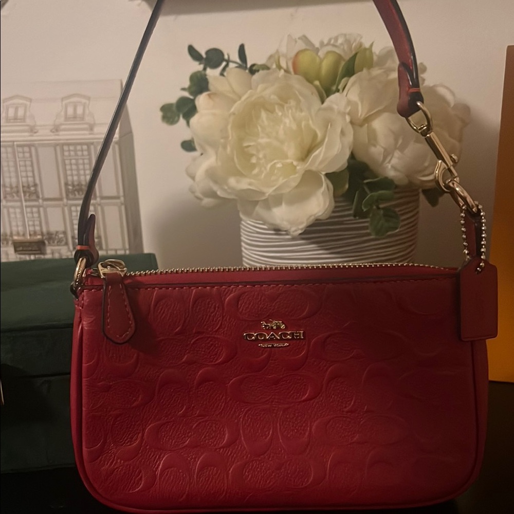 Coach Red Leather Shoulder Bag
